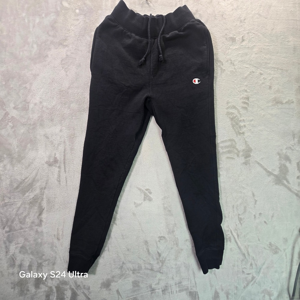 Champion Reverse Weave Joggers Black Sweatpants Small GF01 BKC Mens Small